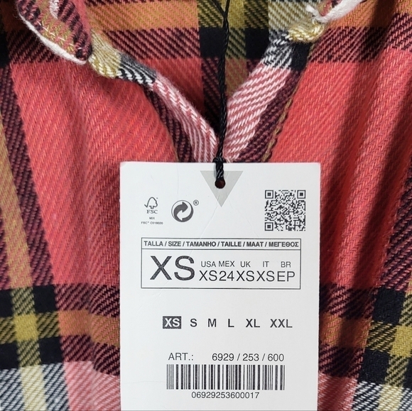 ZARA pleated plaid shirt NWT fall autumn - Picture 5 of 6